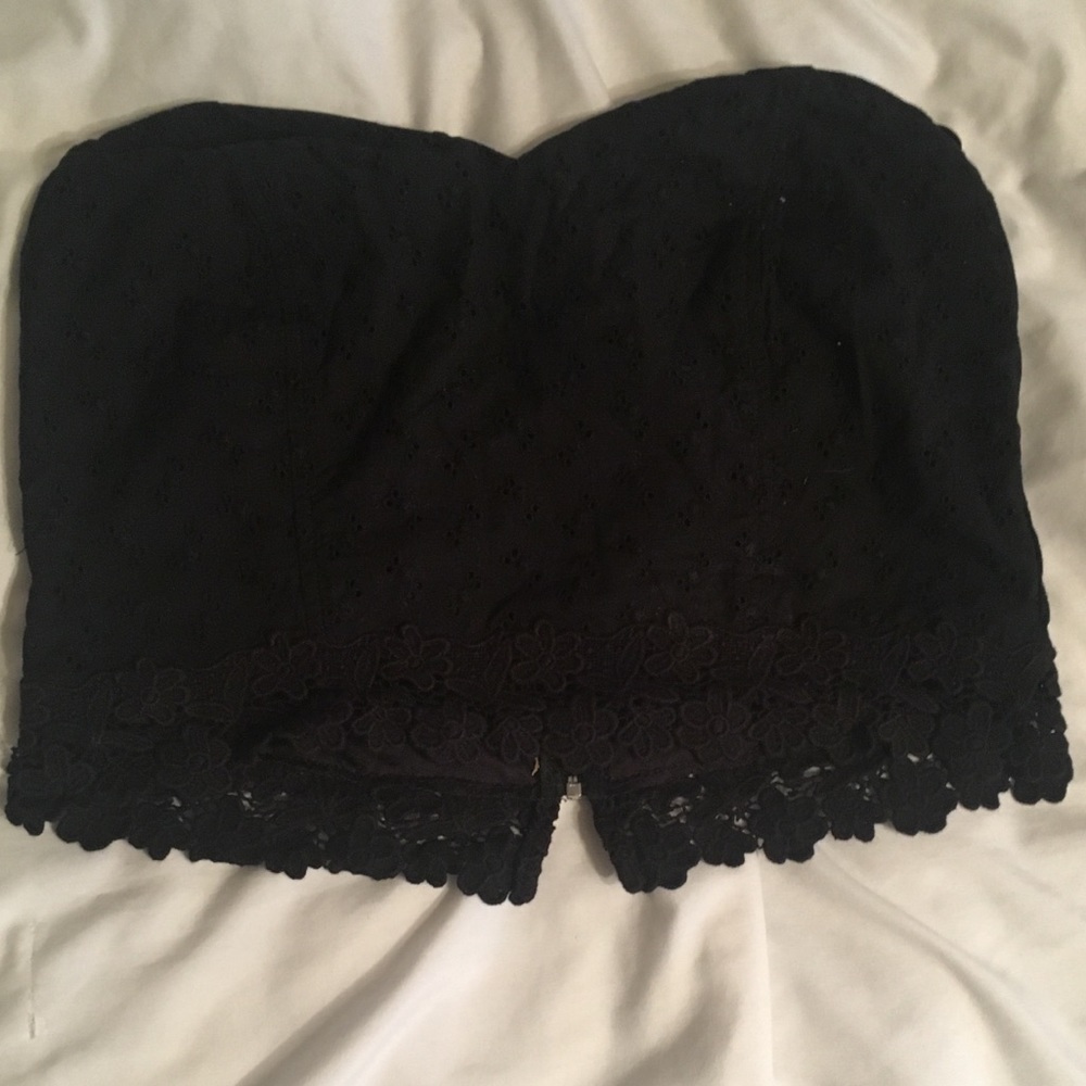 eyelet detail tube top